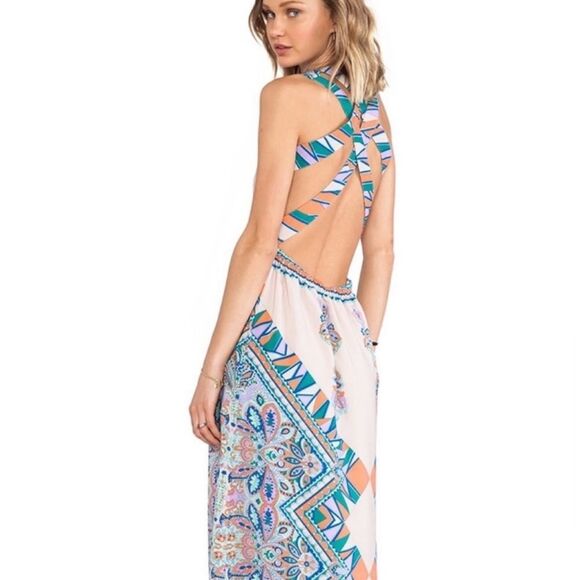 REVOLVE Lovers + Friends Blush Lilac Kitty Cat Cutout Criss Cross Slip Maxi - Picture 8 of 14